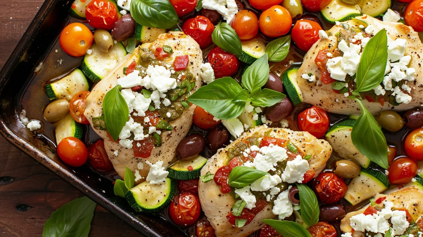 Sheet Pan Mediterranean Chicken and Zucchini
