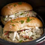 Slow Cooker Ranch Chicken Sandwiches