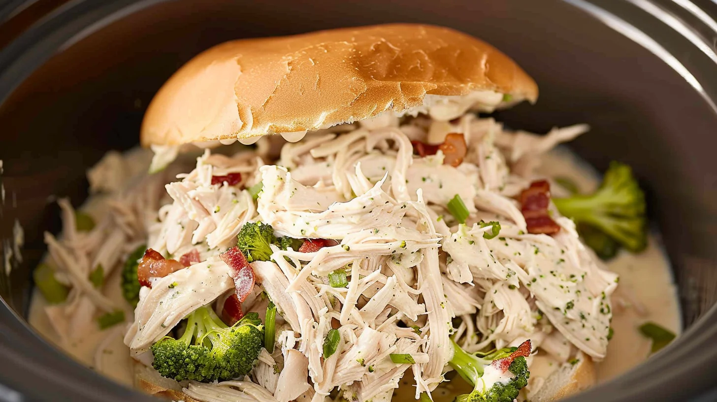 Slow Cooker Ranch Chicken Sandwiches