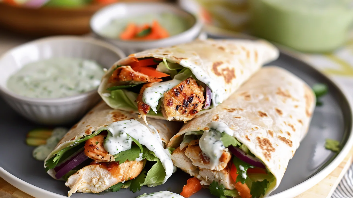 Spicy Lime Chicken Wraps With Cilantro Ranch