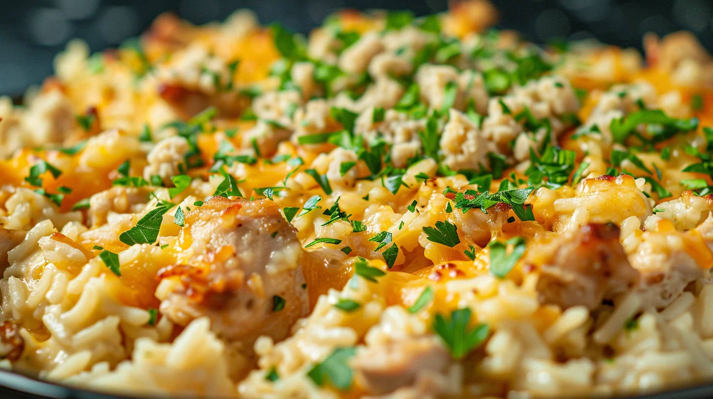 Cheesy Garlic Chicken And Rice