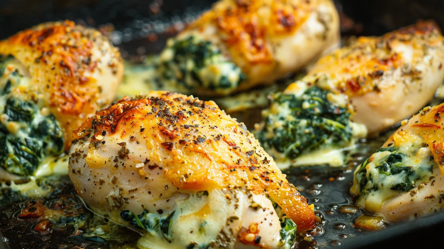 Cheesy Spinach Stuffed Chicken Breasts