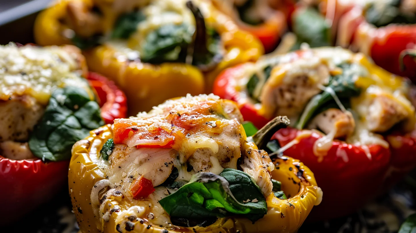 Chicken And Spinach Stuffed Peppers