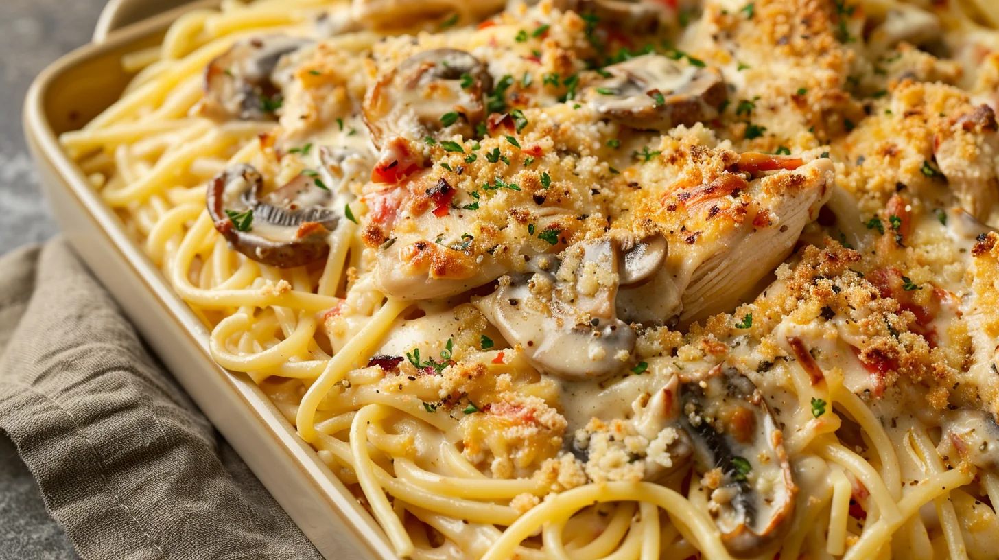 Chicken Tetrazzini Bake