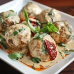 Creamy Garlic Chicken Meatballs