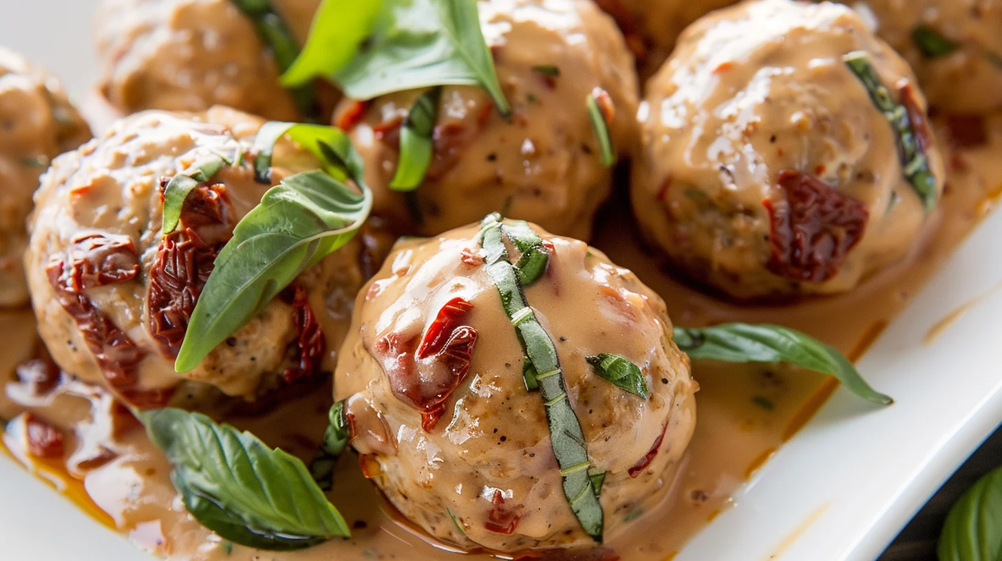 Creamy Garlic Chicken Meatballs