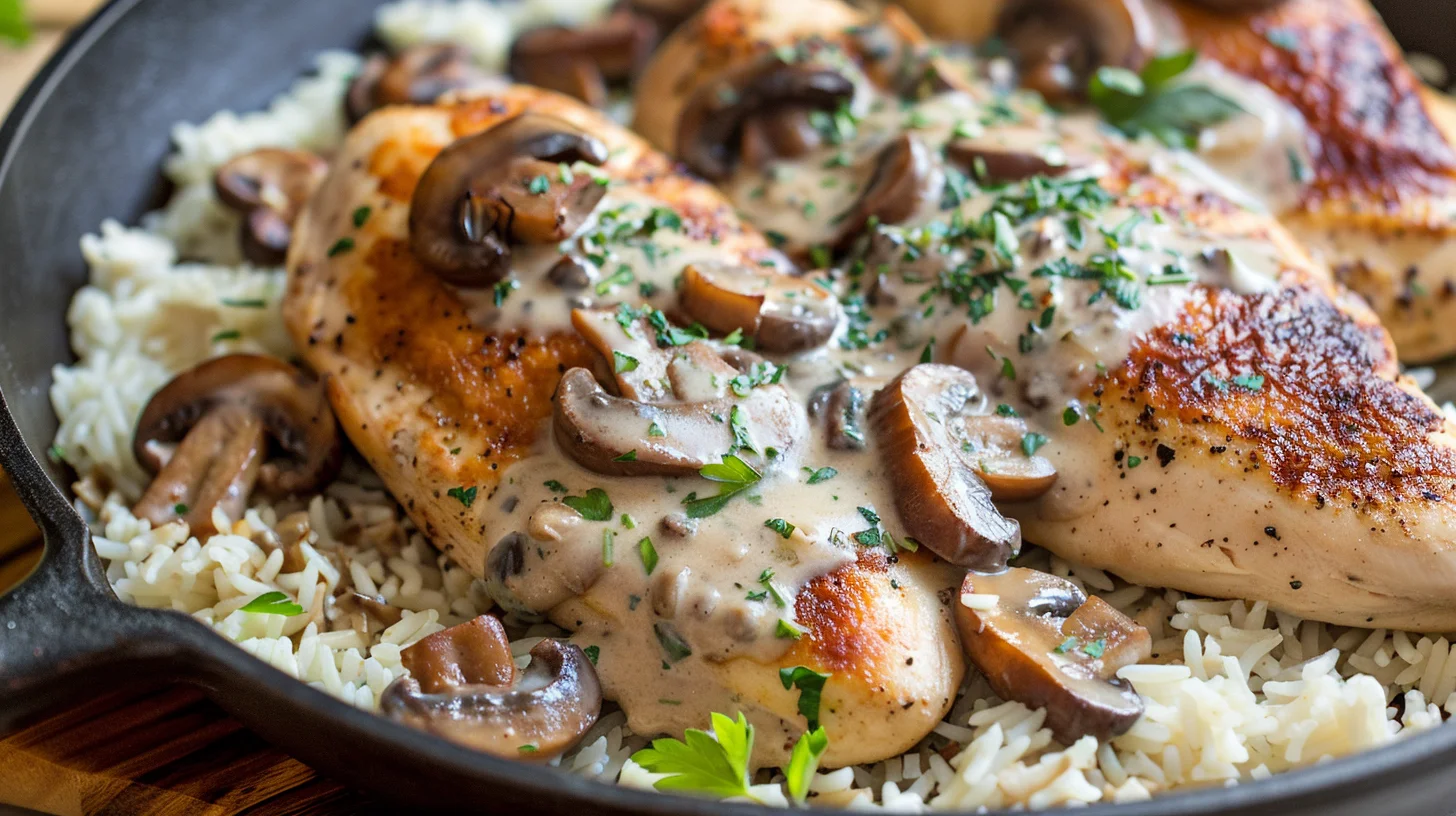 Creamy Mushroom Chicken Breast Skillet