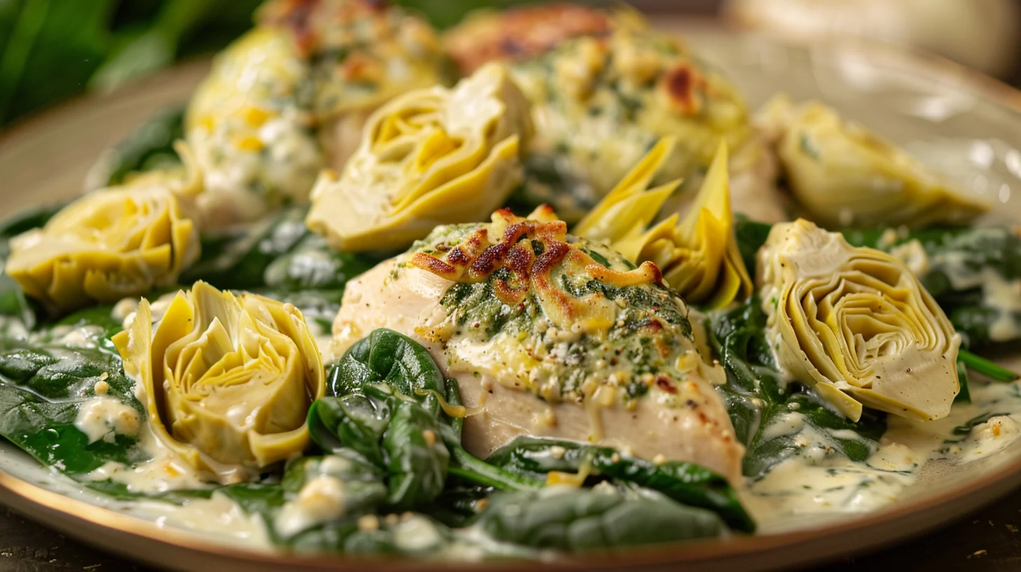 Creamy Spinach Artichoke Chicken Breasts