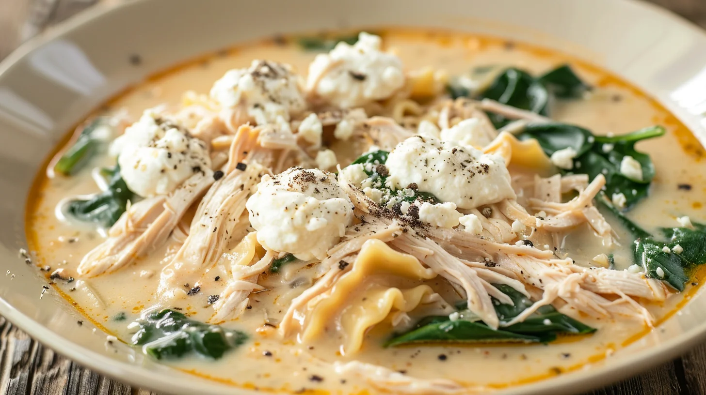 Creamy White Chicken Lasagna Soup