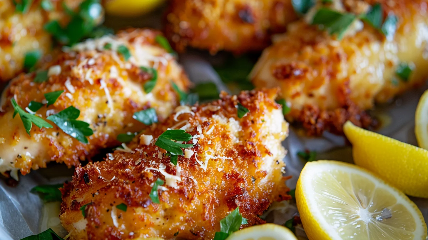 Crispy Garlic Parmesan Chicken Breasts