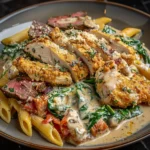 Crispy Parmesan Chicken With A Dreamy Garlic Cream Sauce