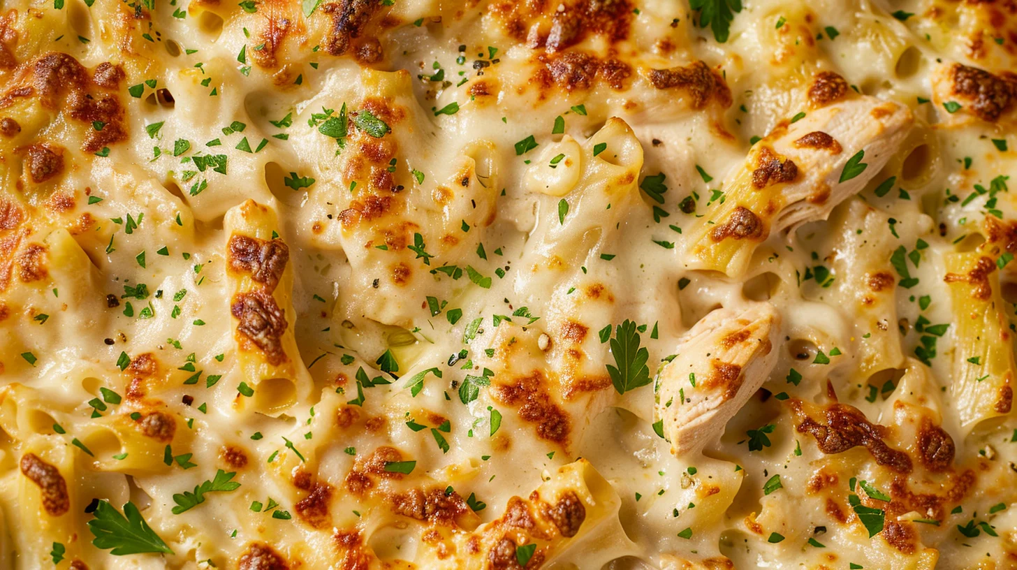 Easy Chicken Alfredo Pasta Bake