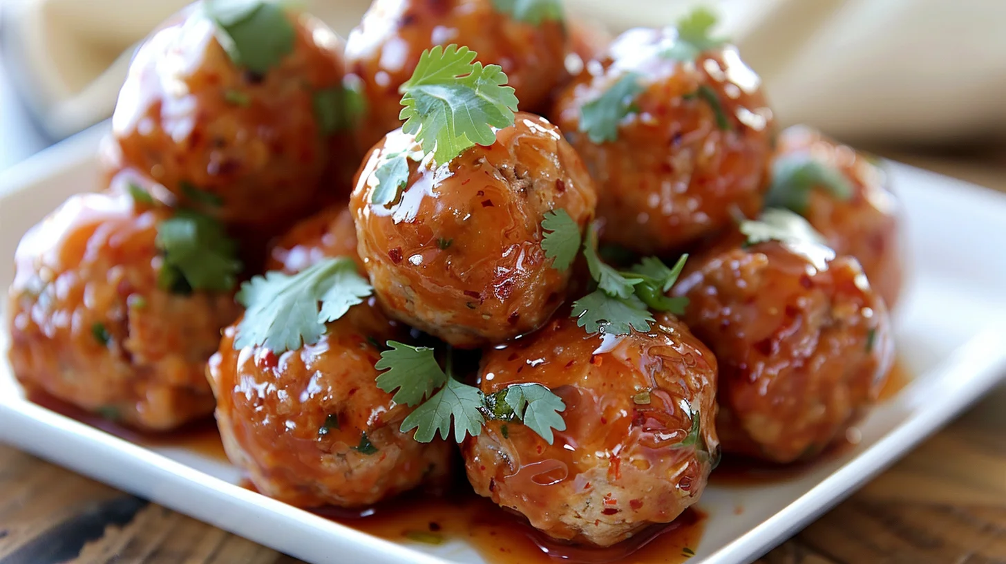 Easy Thai Baked Chicken Meatballs
