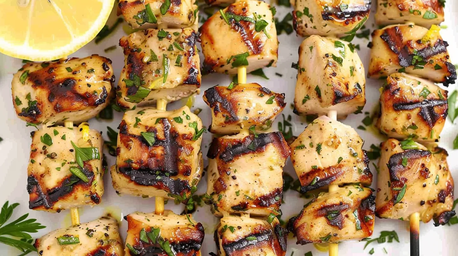 Garlic Lemon Chicken Skewers