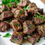 High Protein Slow Cooker Garlic Butter Beef Bites