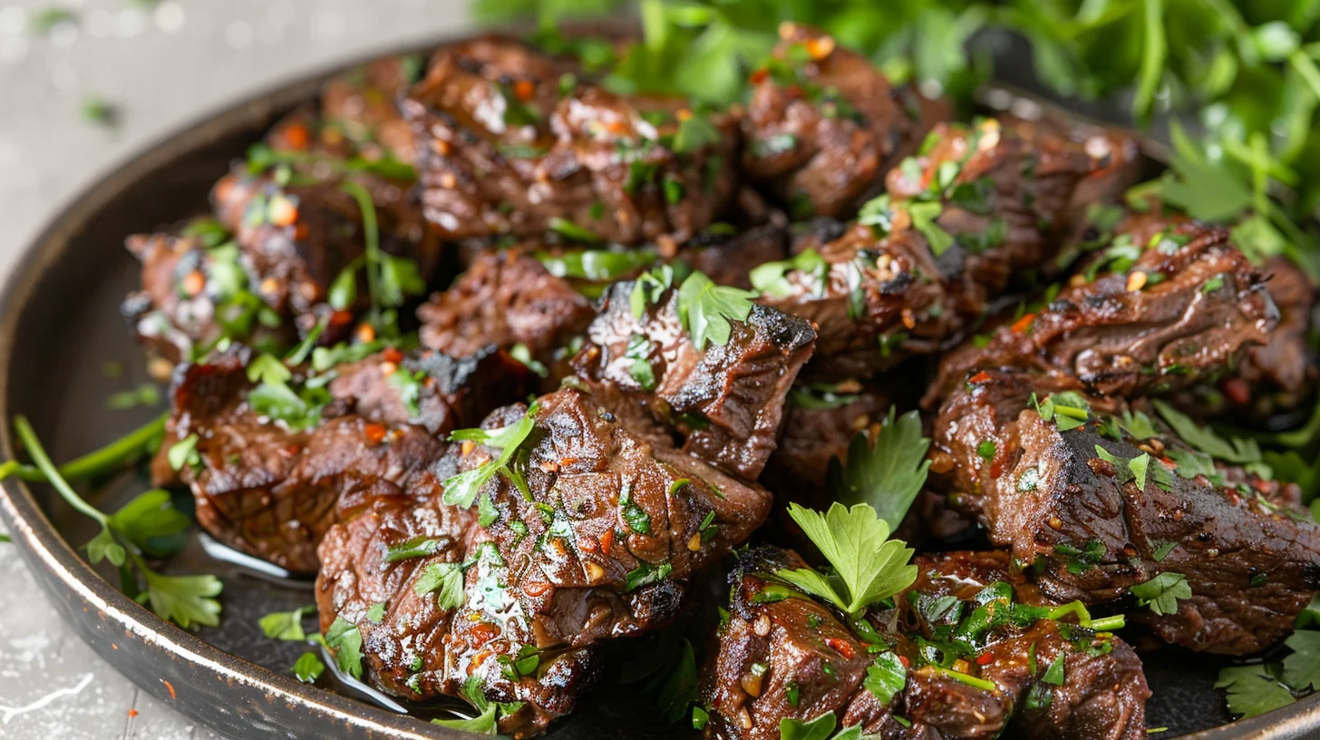 High Protein Slow Cooker Garlic Butter Beef Bites