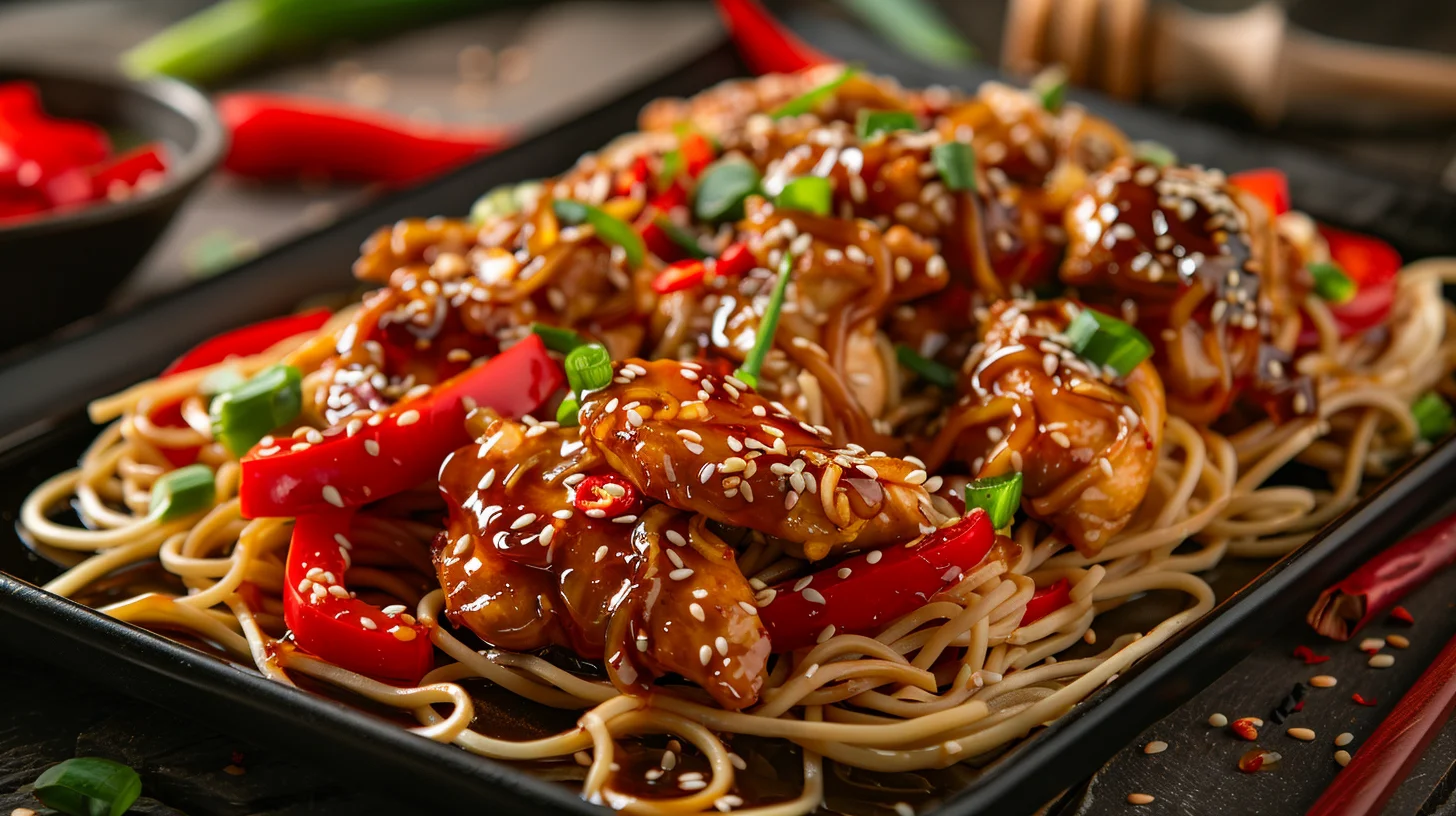 Honey Garlic Chicken And Noodles