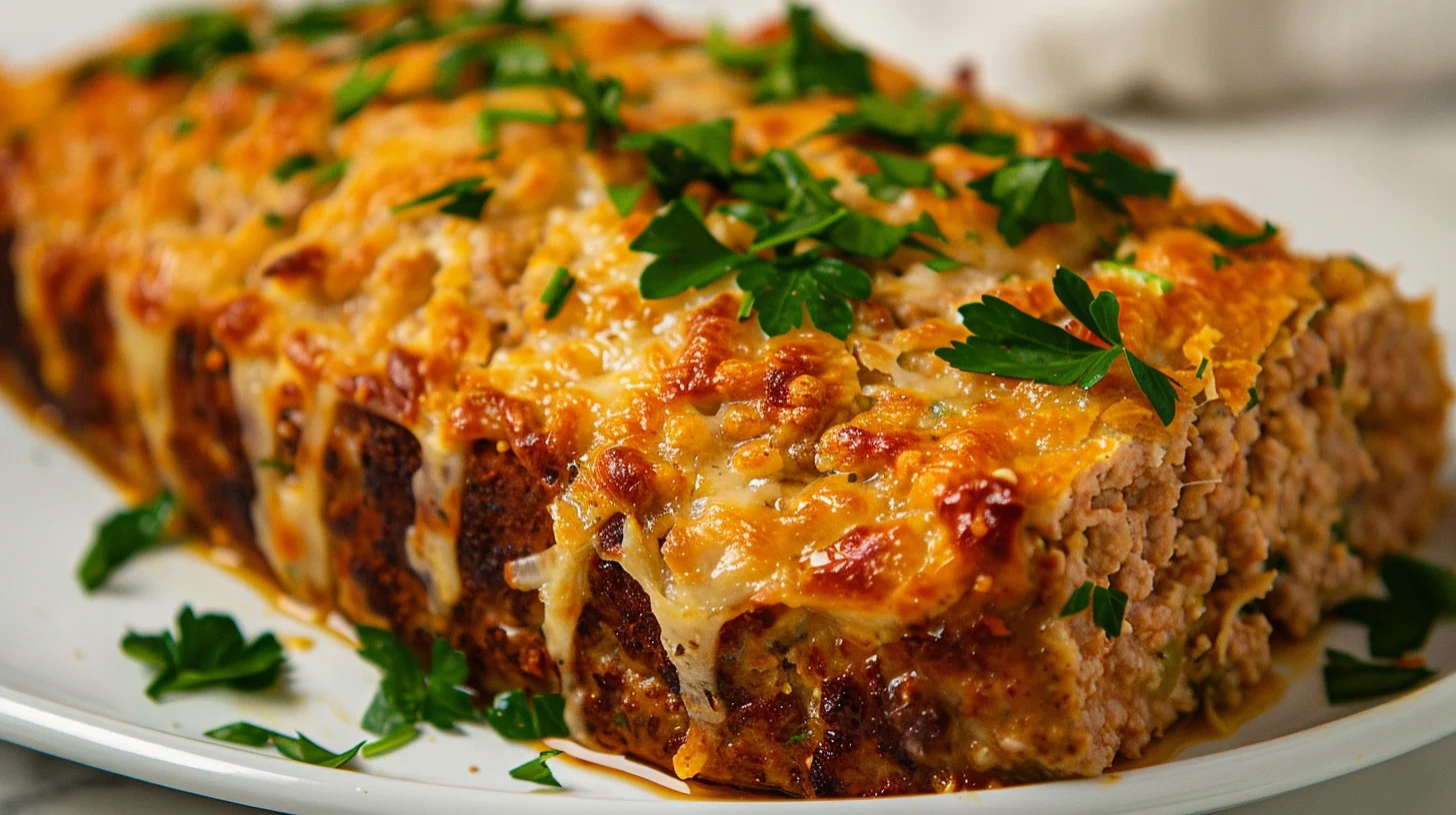 Melt-in-Your-Mouth Garlic Parmesan Chicken Meatloaf