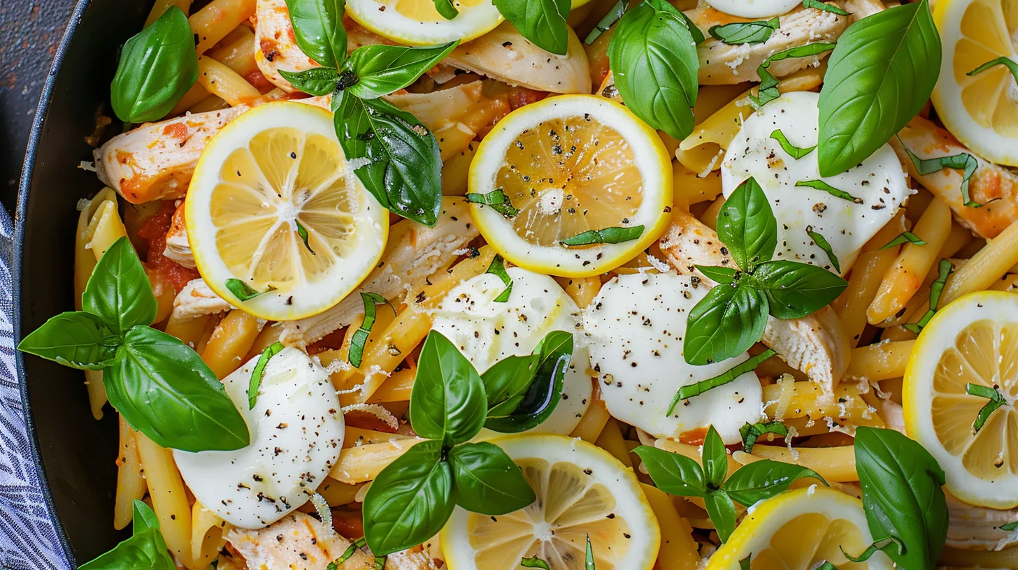 One Pot Lemon Garlic Chicken Pasta