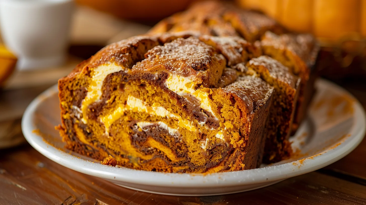 Pumpkin Bread With Cream Cheese Swirl