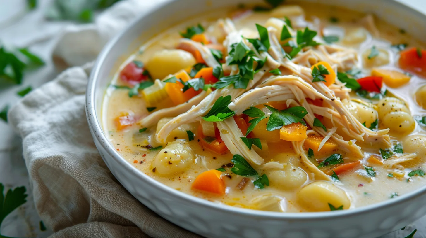 Pumpkin Chicken Gnocchi Soup