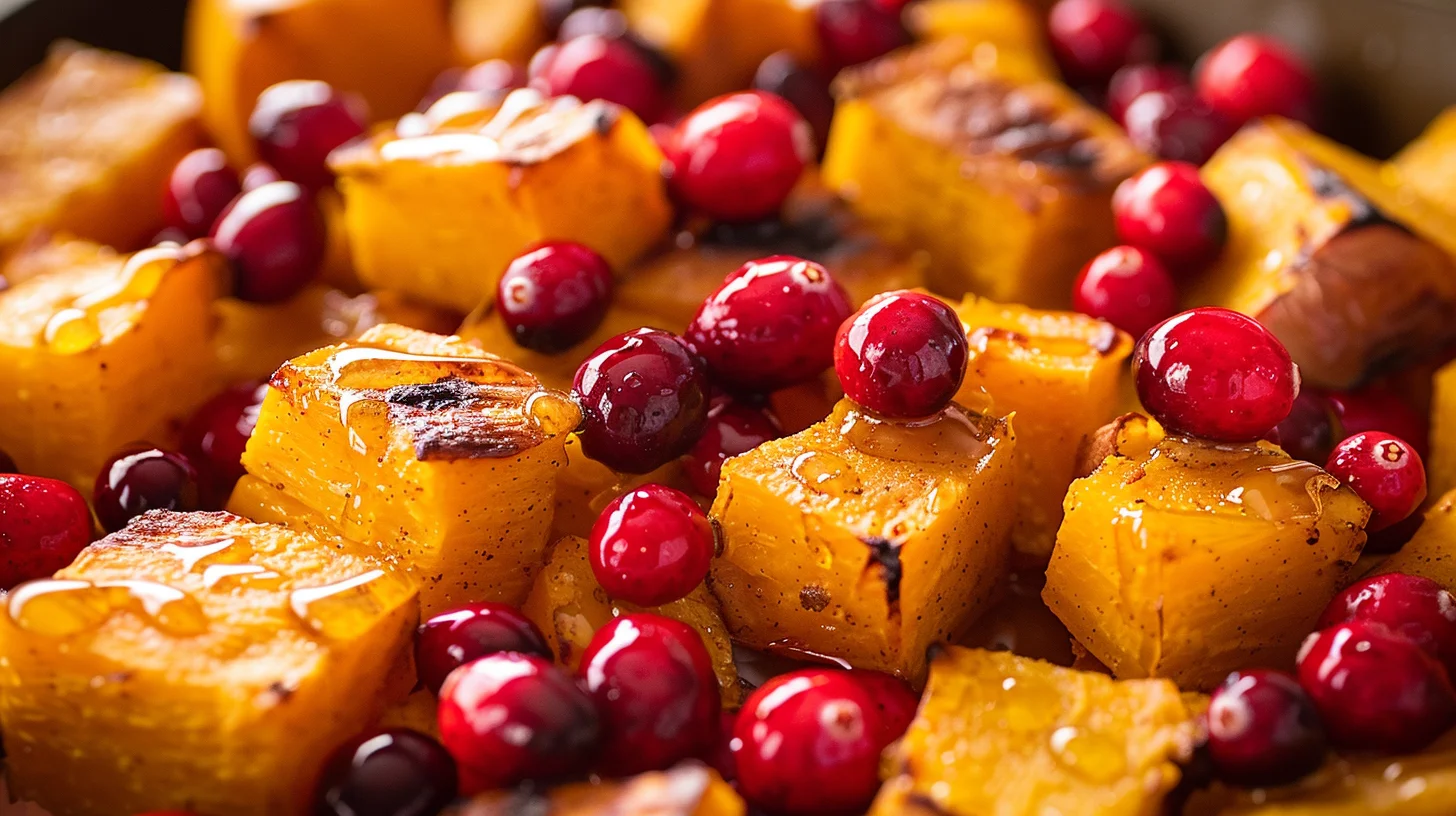 Roasted Butternut Squash With Cranberries