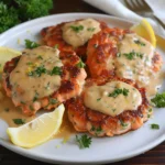 Salmon Patties With Creamy Lemon Garlic Sauce