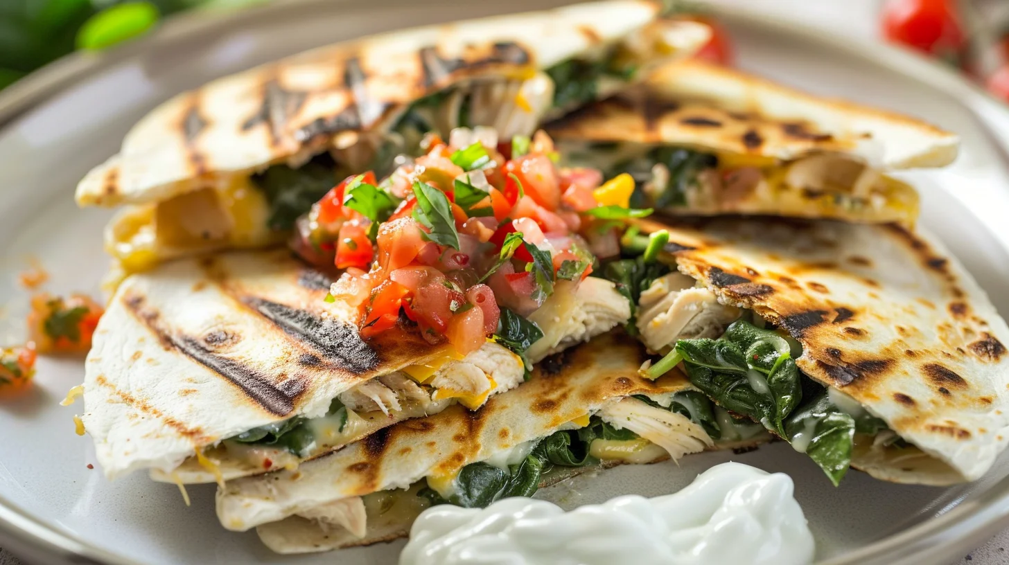 Spinach Chicken Quesadillas