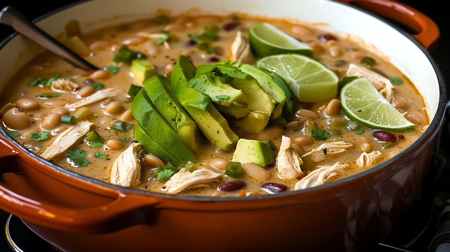 White Chicken Chili Made In The Dutch Oven