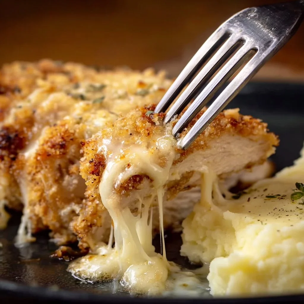 Plate of Copycat Longhorn Parmesan Crusted Chicken with crispy crust