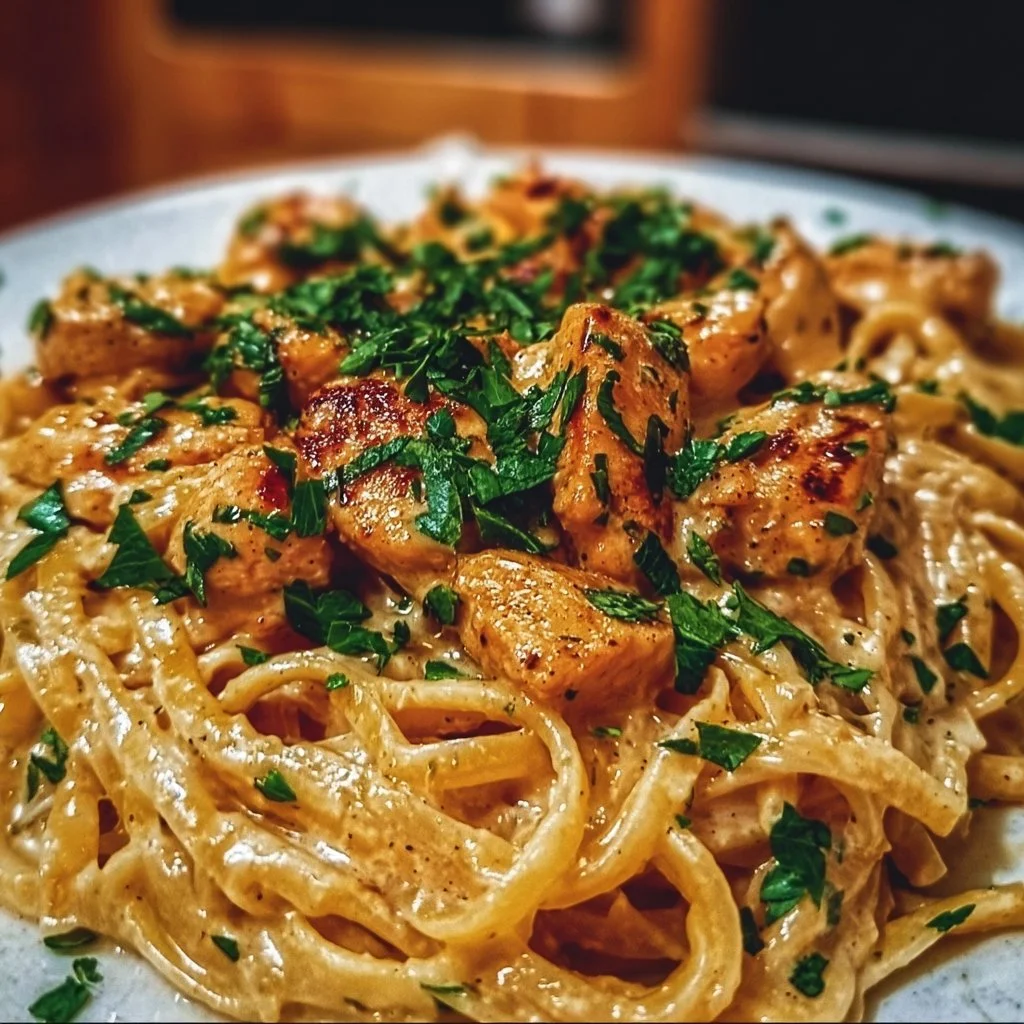 Delicious Cowboy Butter Chicken Linguine with rich flavors and creamy sauce