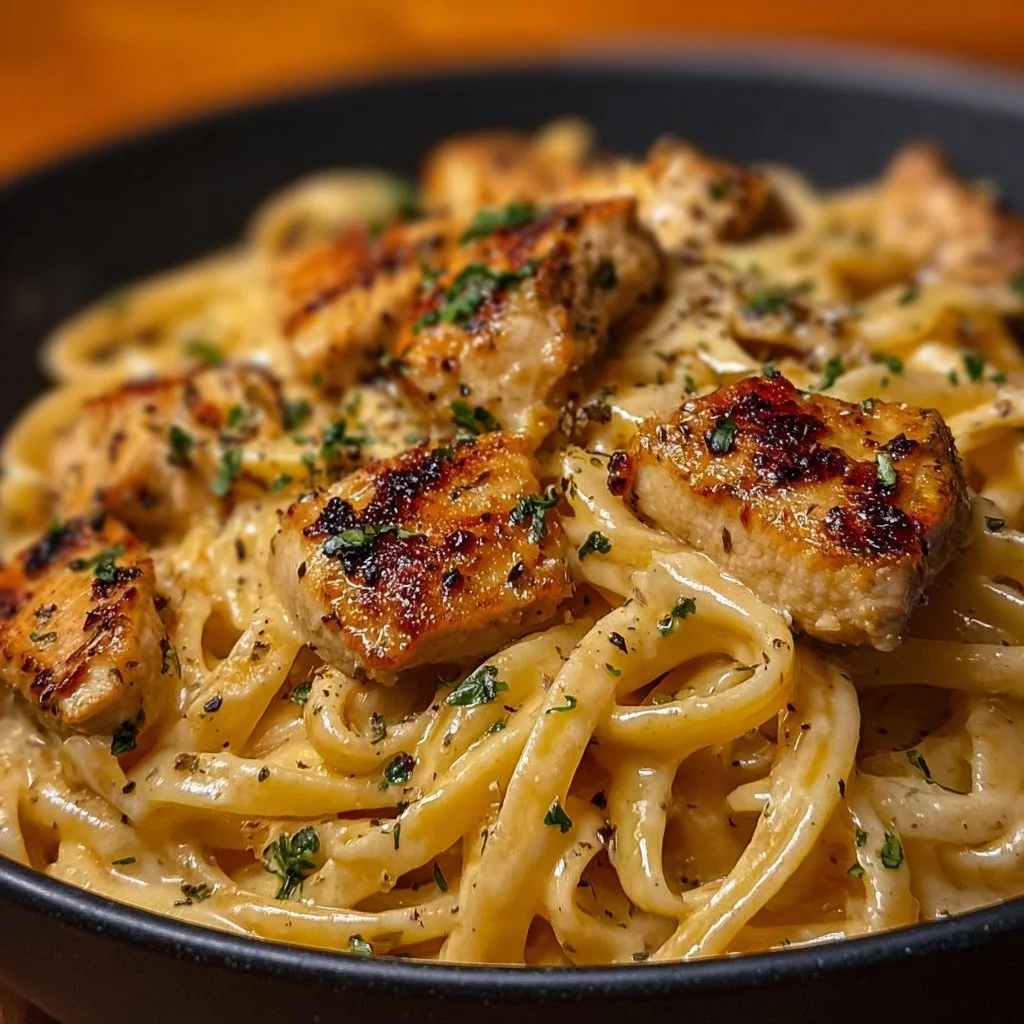 Creamy Cajun Chicken Pasta dish with vibrant colors and textures