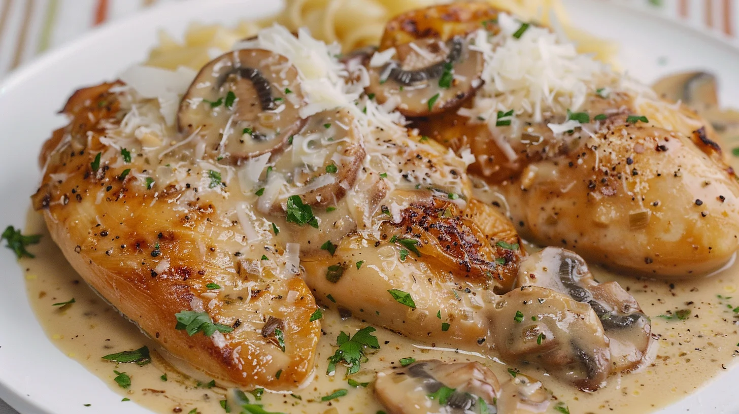 Creamy Garlic Chicken With Mushrooms