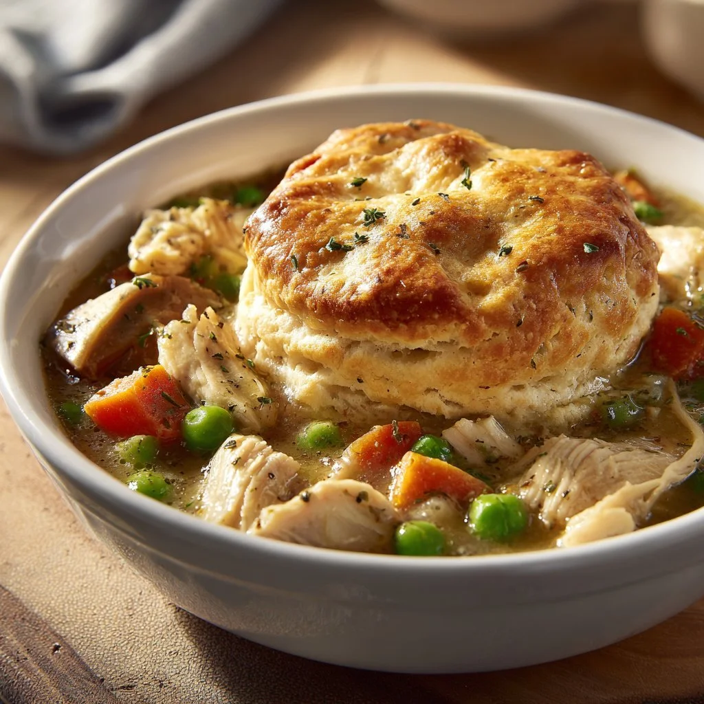 Delicious Crock Pot Chicken Pot Pie served in a bowl