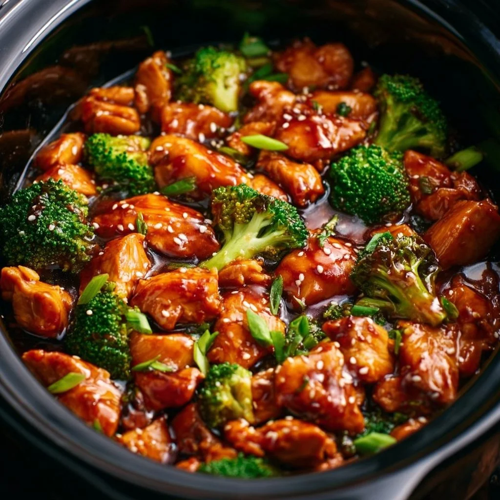 Delicious dump and go crockpot teriyaki chicken served with rice and vegetables
