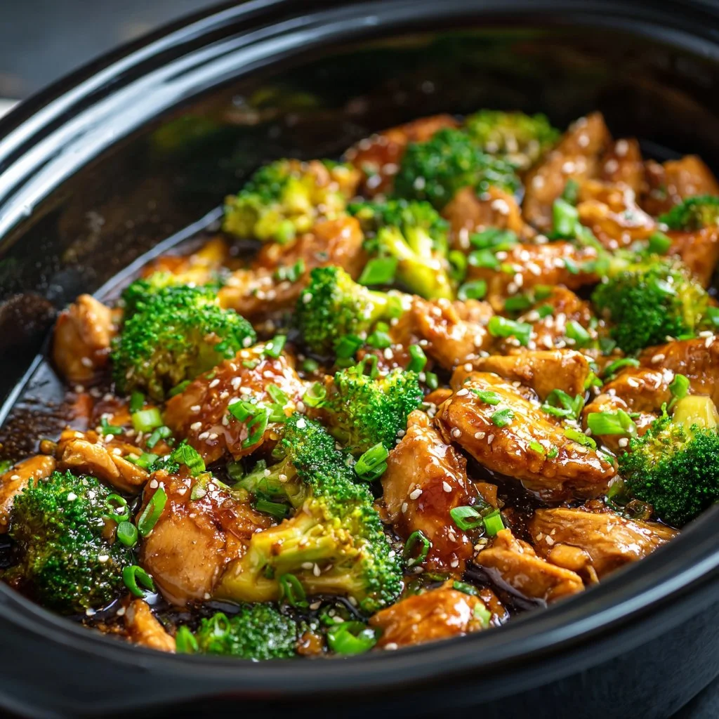 Dump and Go Crockpot Teriyaki Chicken dish served with rice and vegetables.