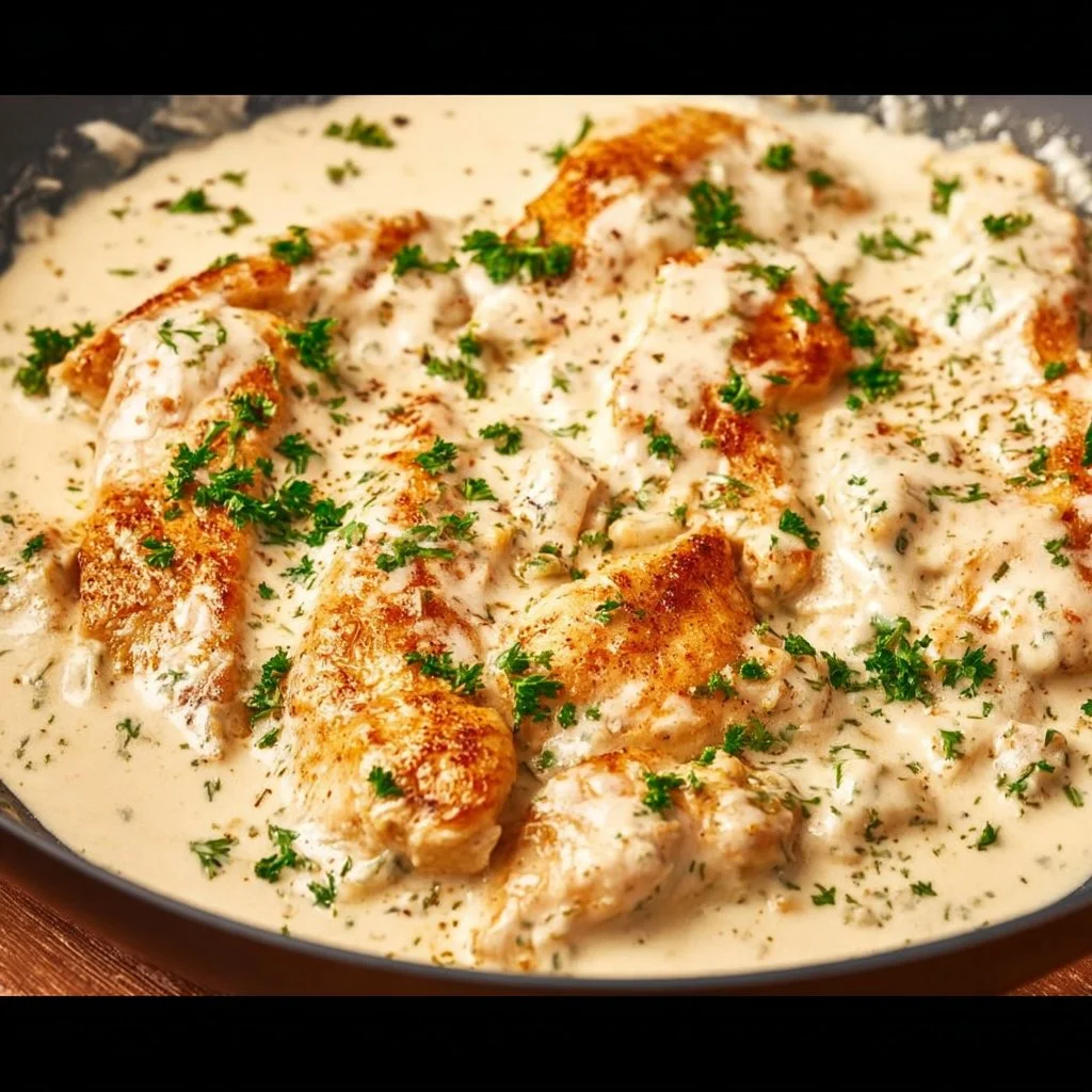 Delicious easy cream cheese chicken served with vegetables