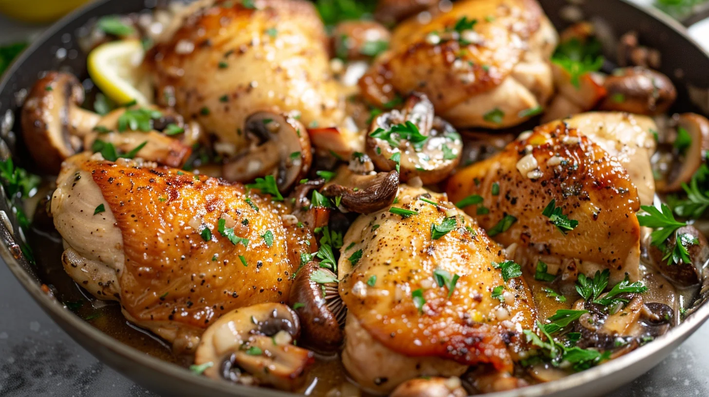 Garlic Butter Chicken & Mushroom Skillet