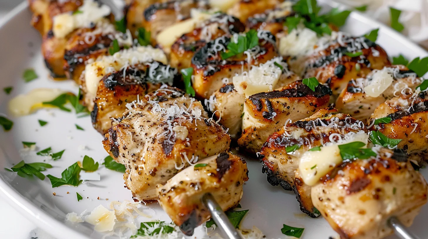 Garlic Parmesan Chicken Skewers