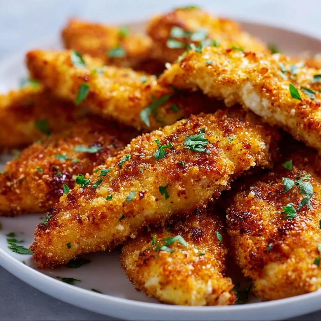 Homemade baked chicken tenders served with dipping sauce