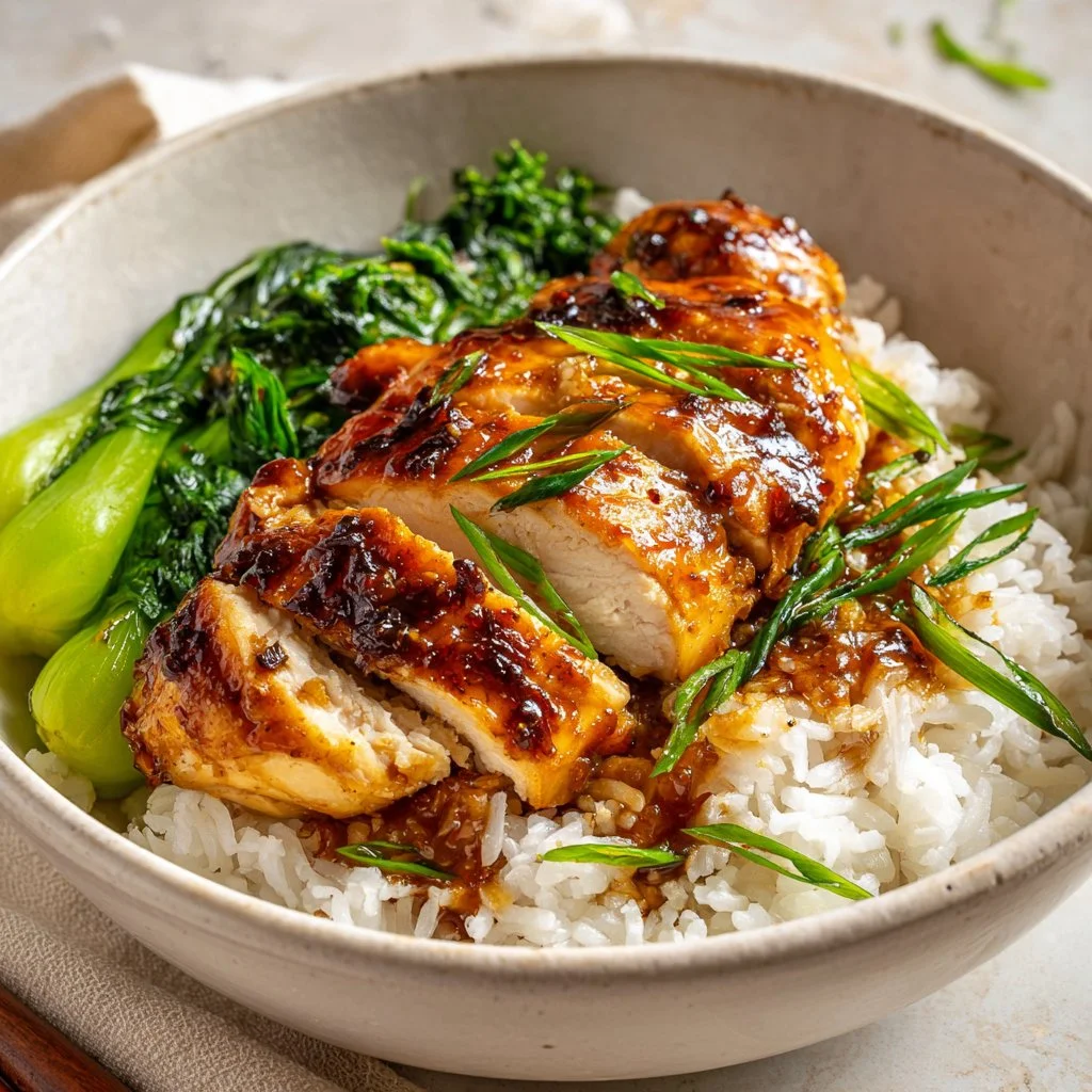 Delicious Honey Garlic Chicken served with vegetables on a plate