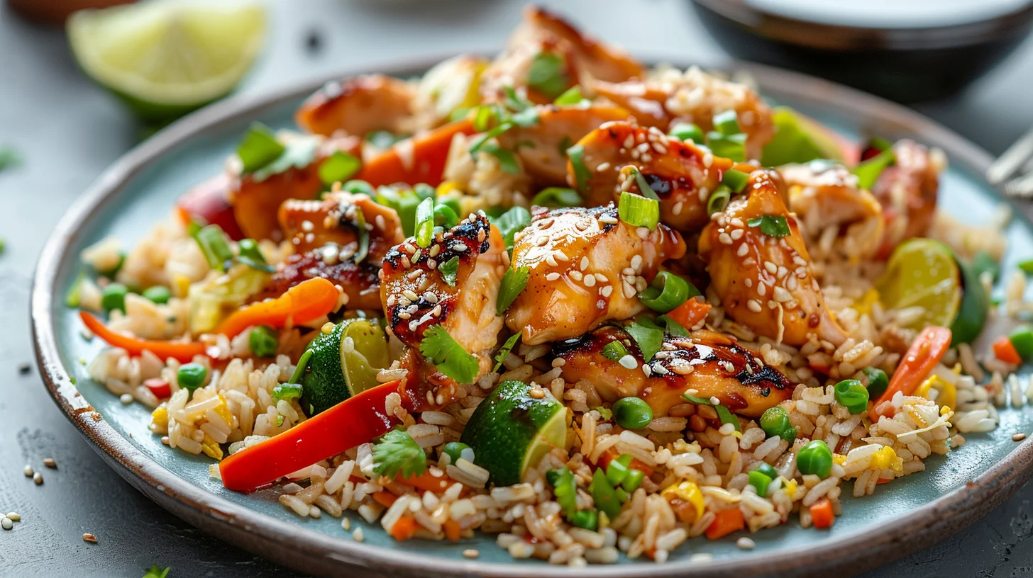 Honey Garlic Chicken Fried Rice