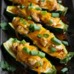 Honey Garlic Chicken Zucchini Boats