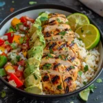 Lemon Garlic Chicken Burrito Bowl
