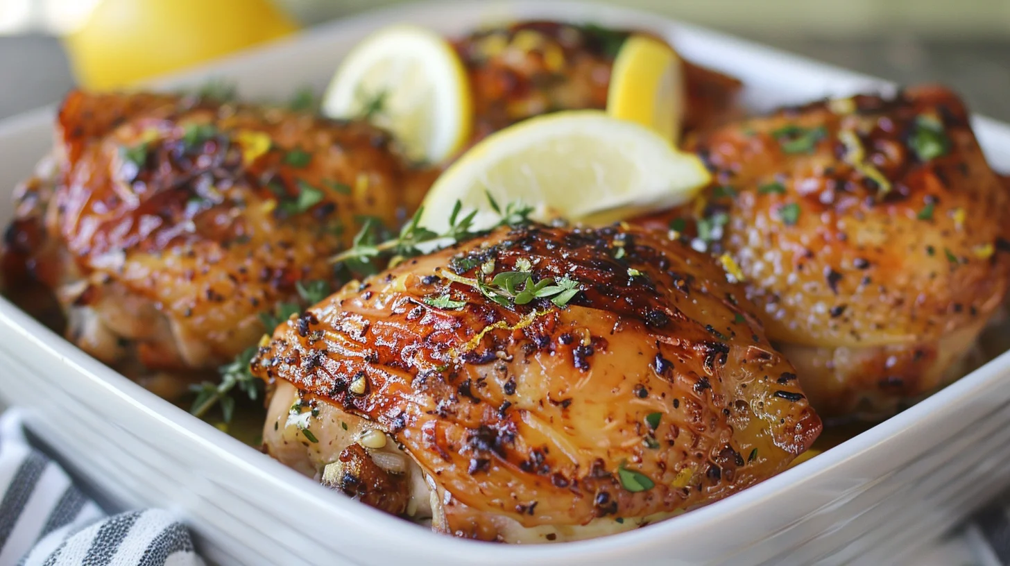 Lemon Herb Garlic Chicken Thighs