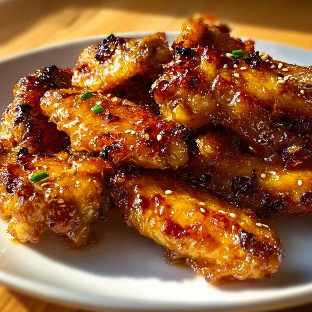 Delicious Pineapple-Teriyaki Wings garnished and ready to serve