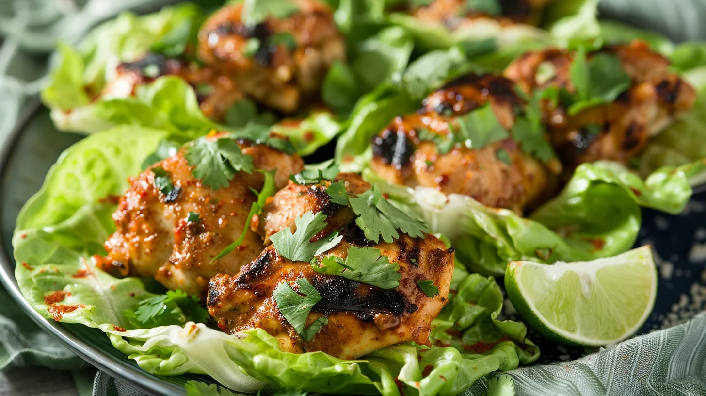 Spicy Garlic Chicken Lettuce Wraps