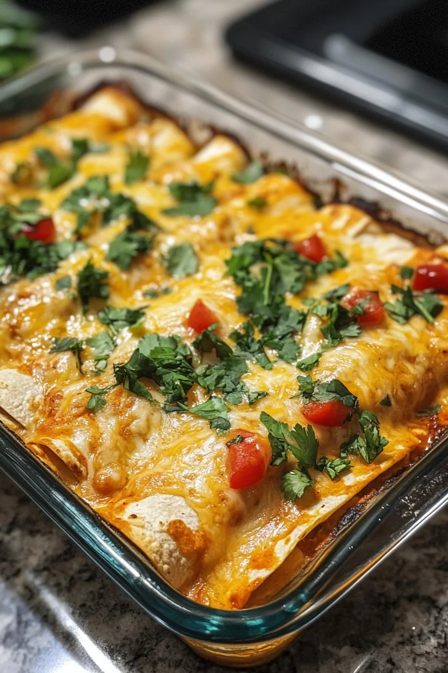 High Protein Chicken Enchiladas – 30 Minutes, 7 Ingredients 🐔🌯💪
