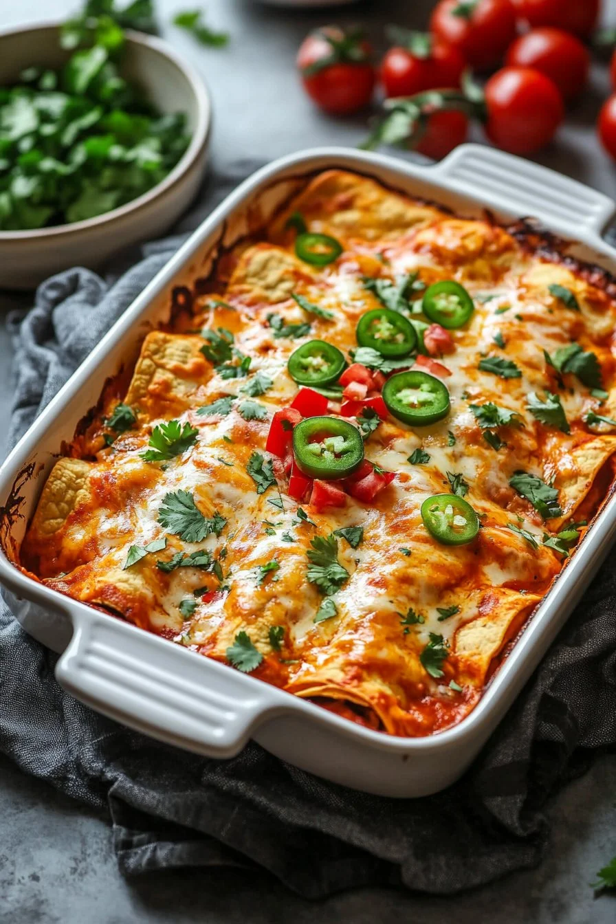 Shredded Chicken Enchilada Casserole