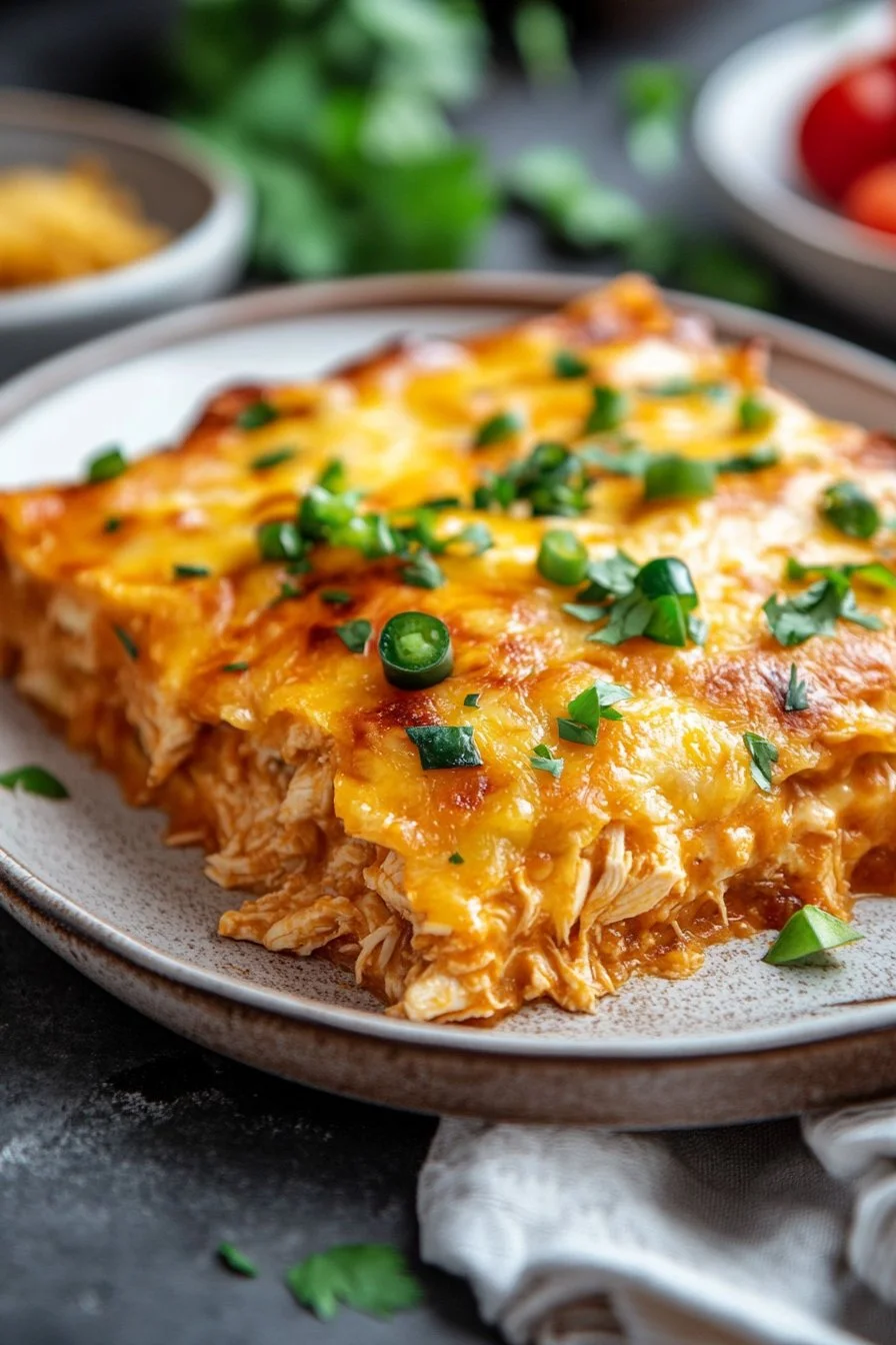 Crockpot Chicken Enchilada Casserole